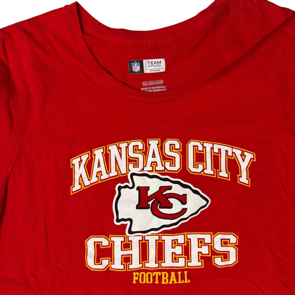 Womens NFL Kansas City Chiefs T-Shirt XXL‎ Red Football Tee Swiftie Fitted